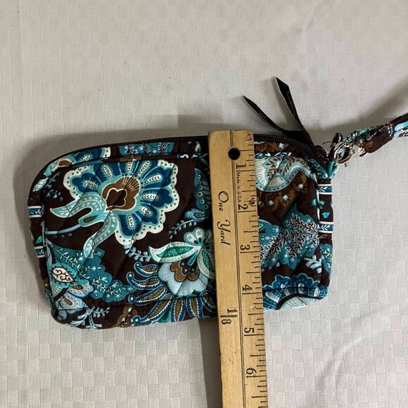 Vera Bradley Women's Java Blue Floral Print Zip Around Wallet Wristlet Clutch - Picture 8 of 8